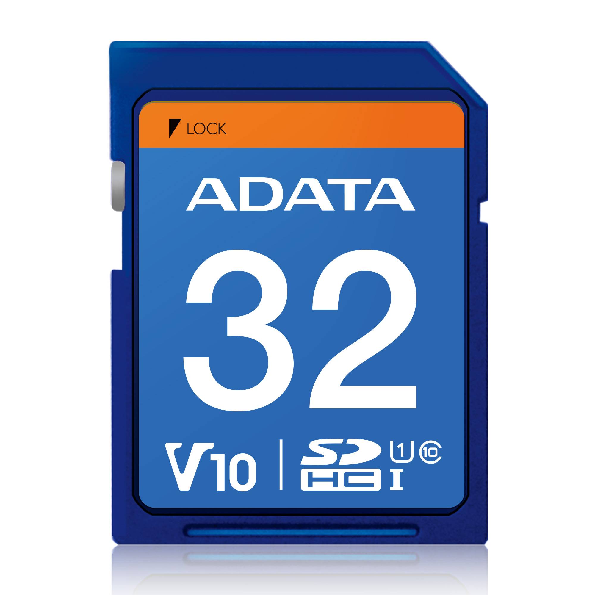 Memoria SD (SDHC) 32GB ADATA Clase 10 (V10) - Velocidad hasta 100MB/25MB por seg. ASDH32GUICL10-R Memoria SD (SDHC) 32GB ADATA Clase 10 (V10) - Velocidad hasta 100MB/25MB por seg. ASDH32GUICL10-R